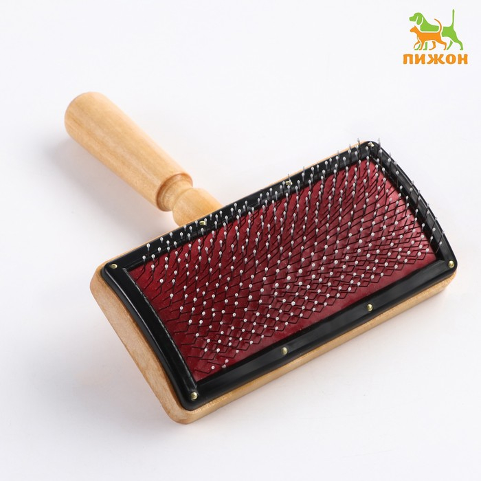 Щётка - пуходёрка деревянная  Щётка - пуходёрка деревянная "Премиум" широкая с каплями, основание 120 х 60 мм