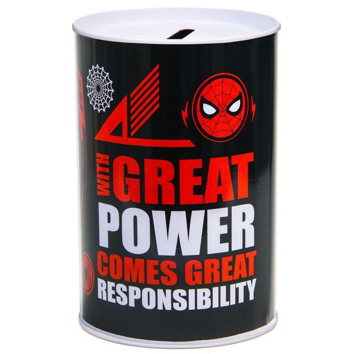 Копилка металлическая, 6,5 см х 6,5 см х 12 см Копилка металлическая, 6,5 см х 6,5 см х 12 см "Супер-мен", Человек-паук