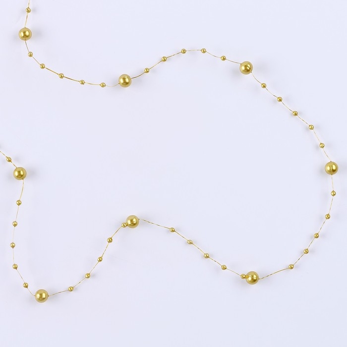 Леска для декора с бусинками, длина — 4,8 м, цвет золотой Леска для декора с бусинками, длина — 4,8 м, цвет золотой