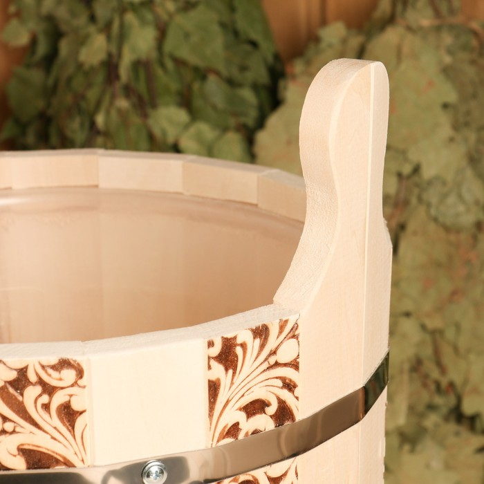 Запарник из липы, 13 л, пластиковая вставка, ручки-деревянные (Рисунок  2) Запарник из липы, 13 л, пластиковая вставка, ручки-деревянные (Рисунок  2)