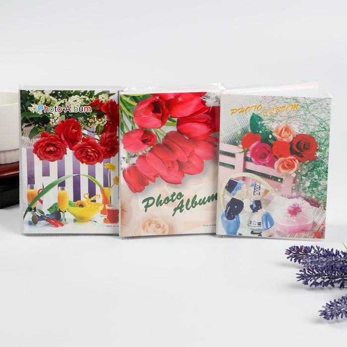 Фотоальбом на 36 фото 10х15 см  Фотоальбом на 36 фото 10х15 см "Букет цветов" МИКС, 16х12 см