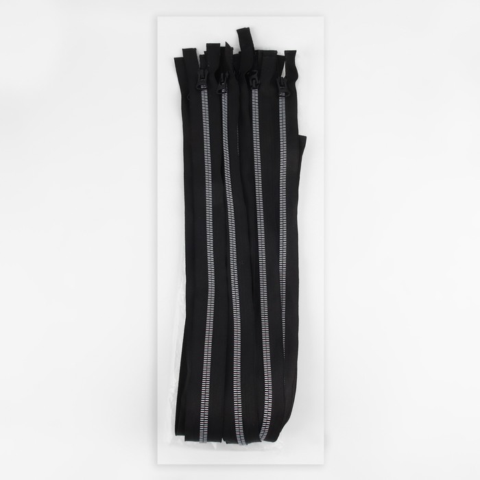 Молния «Трактор», №8, разъёмная, замок автомат, 80 см, цвет чёрный/белый, цена за 1 штуку Молния «Трактор», №8, разъёмная, замок автомат, 80 см, цвет чёрный/белый, цена за 1 штуку