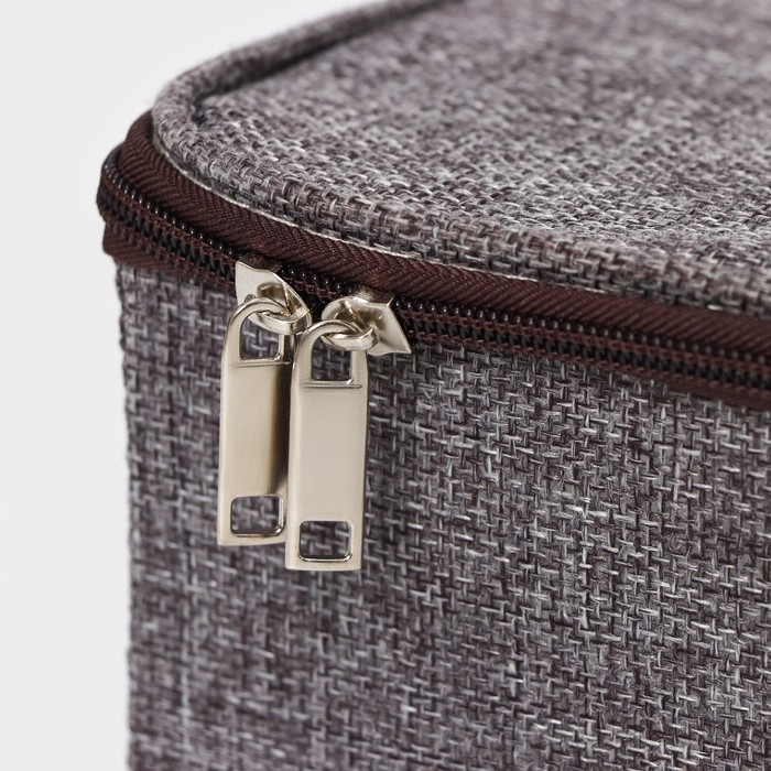 Короб для хранения на молнии LaDо́m «Рон», 32×25×11 см, цвет серый Короб для хранения на молнии LaDо́m «Рон», 32×25×11 см, цвет серый