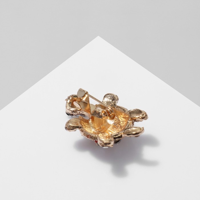 Брошь «Черепашка», цвет красно-чёрный в золоте Брошь «Черепашка», цвет красно-чёрный в золоте