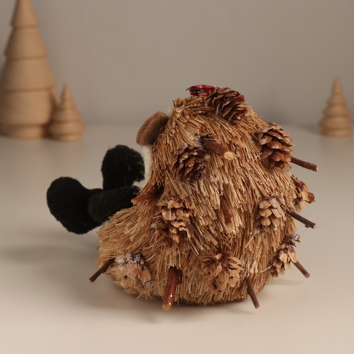 Декор  Декор "Ёжик с еловой веточкой и бантиком на голове" 12х10х14 см