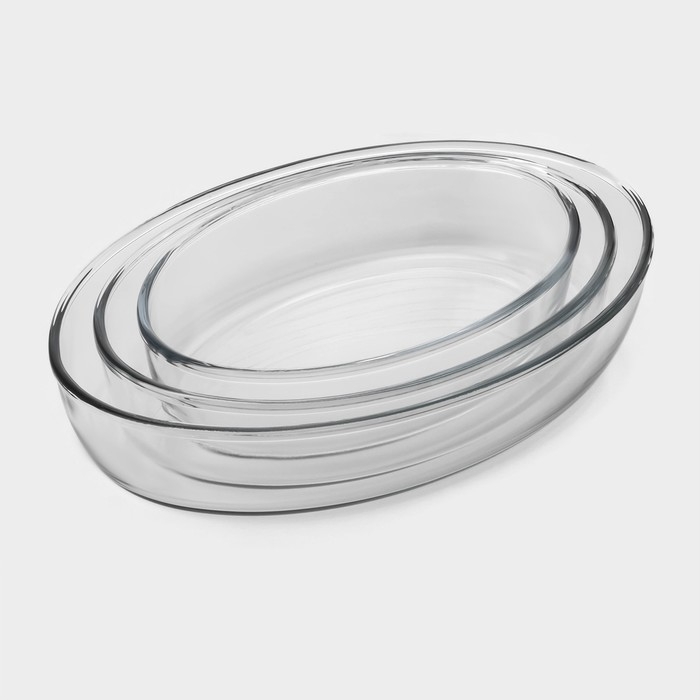 Набор форм из жаропрочного стекла для запекания Borcam, 3 предмета: 1,5 л, 2,3 л, 3,2 л Набор форм из жаропрочного стекла для запекания Borcam, 3 предмета: 1,5 л, 2,3 л, 3,2 л