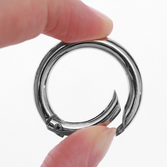 Кольцо-карабин, d = 25/35 мм, толщина - 5 мм, 5 шт, цвет серебряный Кольцо-карабин, d = 25/35 мм, толщина - 5 мм, 5 шт, цвет серебряный