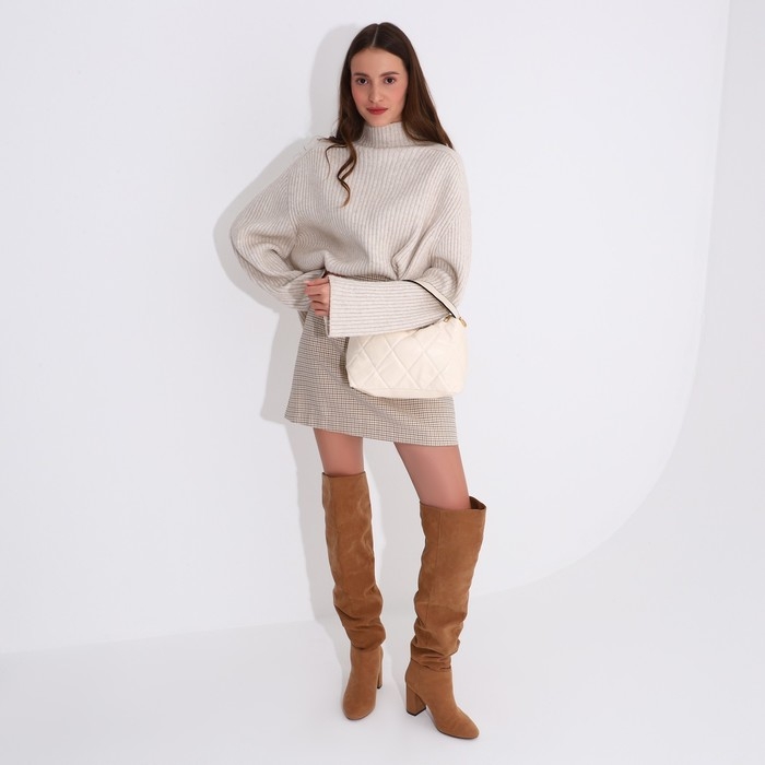 Сумка-багет на молнии, цвет бежевый Сумка-багет на молнии, цвет бежевый