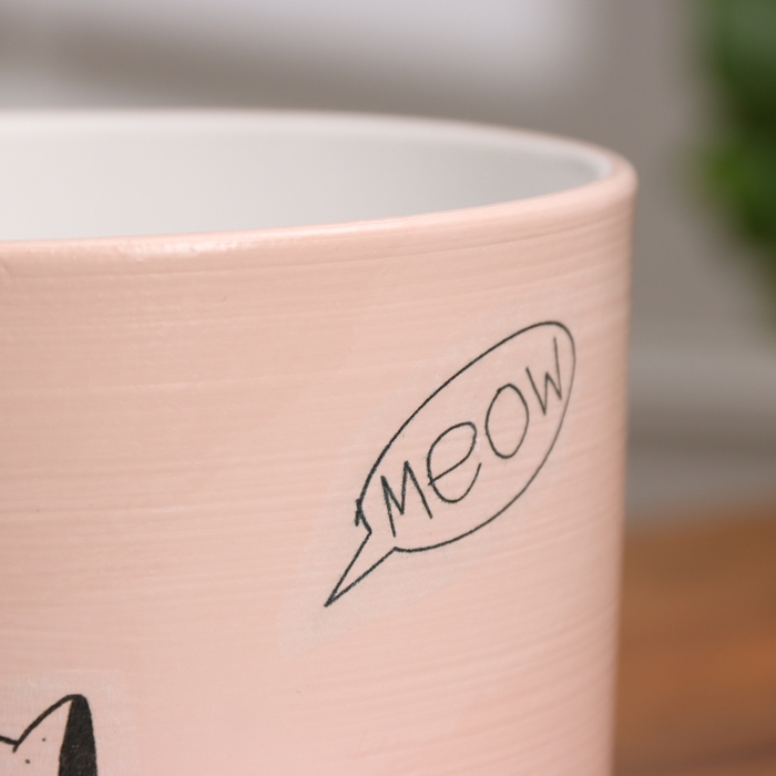 Горшок цветочный Горшок цветочный "Мяун" 1,6 л, розовый