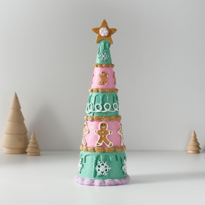 Сувенир полистоун  Сувенир полистоун "Ёлочка глазированная с пряничкой" 9х8,5х25 см