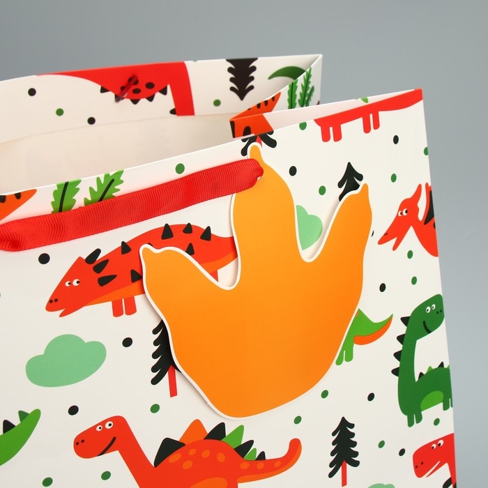 Пакет подарочный, упаковка, &laquo;Динозаврики&raquo;, 38 х 38 х 21 см