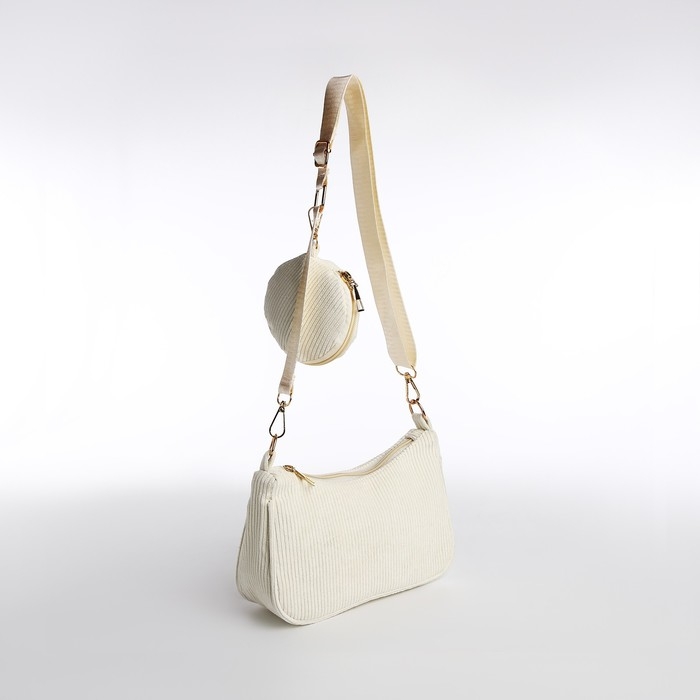 Сумка женская багет на молнии, цвет молочный Сумка женская багет на молнии, цвет молочный