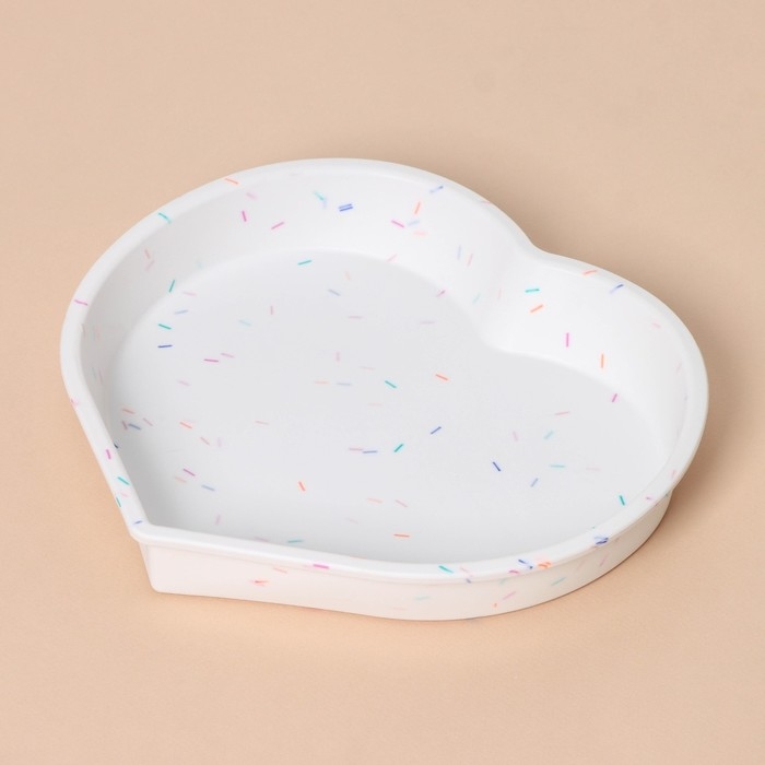 Форма для выпечки KONFINETTA «Сердце», силикон, 25×23×3,5 см (внутр. размеры 23×21×3,5 см), цвет белый Форма для выпечки KONFINETTA «Сердце», силикон, 25×23×3,5 см (внутр. размеры 23×21×3,5 см), цвет белый