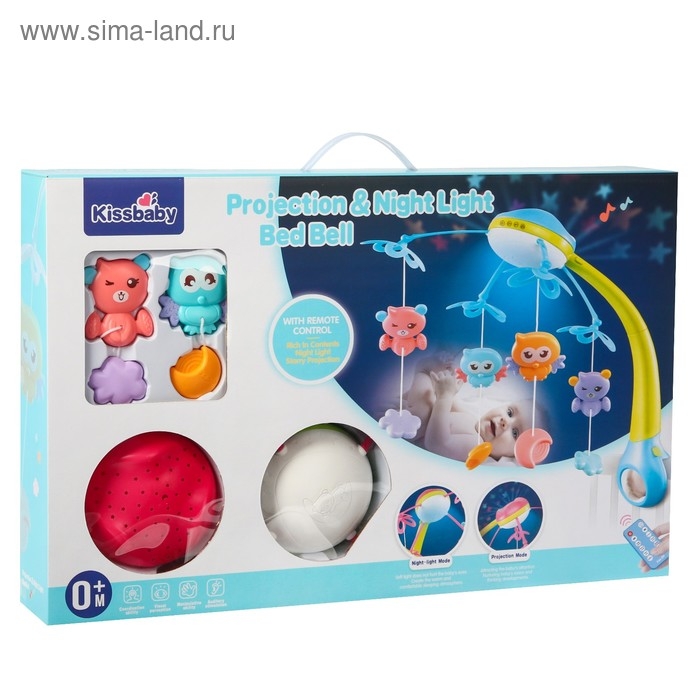 Мобиль музыкальный на кроватку «Яркие птички», с ночником + пульт, цвет МИКС Мобиль музыкальный на кроватку «Яркие птички», с ночником + пульт, цвет МИКС