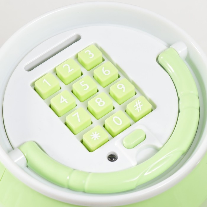 Копилка пластик Копилка пластик "Банка. Жирафики" кодовый замок, звук АА зелёный 15х21 см