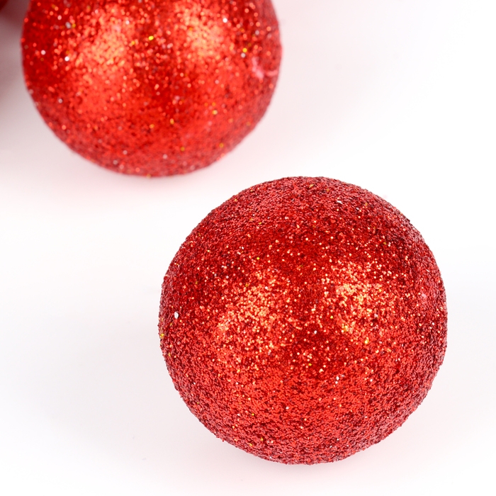 Новый год! Фигурка для поделок и декора «Шарик», набор 12 шт., размер 1 шт. — 4 см., цвет красный Новый год! Фигурка для поделок и декора «Шарик», набор 12 шт., размер 1 шт. — 4 см., цвет красный