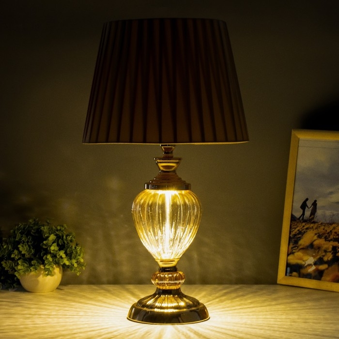 Настольная лампа  Настольная лампа "Авиталь" Е27 40Вт золото 29,5х29,5х55 см RISALUX