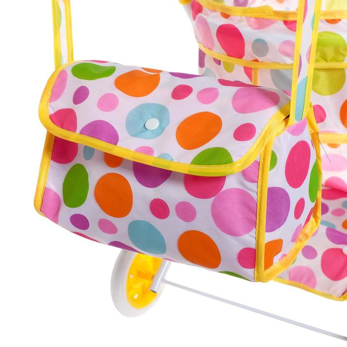 Коляска универсальная для кукол, с сумкой, с корзиной, металлический каркас Коляска универсальная для кукол, с сумкой, с корзиной, металлический каркас