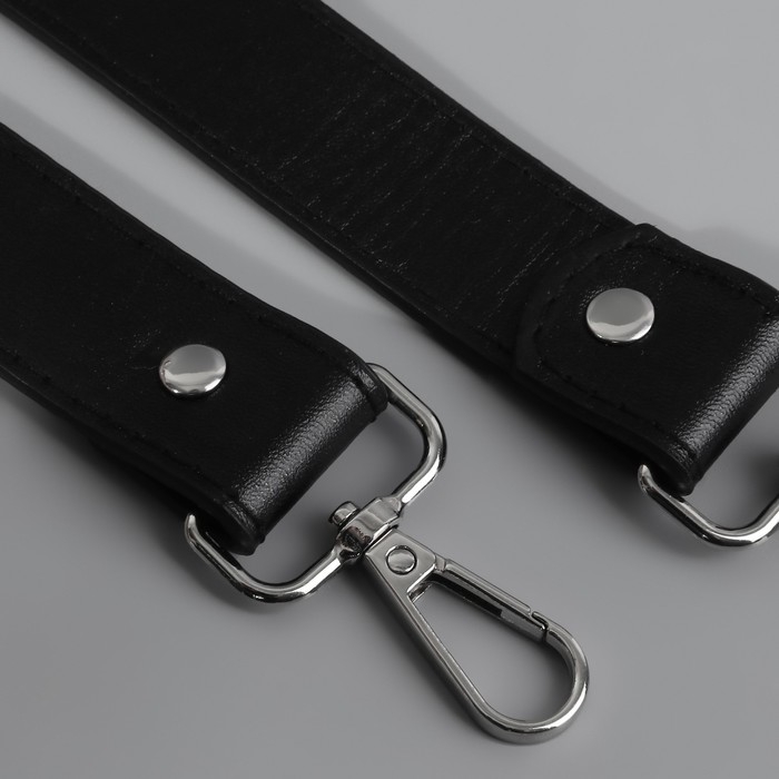 Ручка для сумки, с карабинами, 100 ± 1 см × 2,5 см, цвет чёрный Ручка для сумки, с карабинами, 100 ± 1 см × 2,5 см, цвет чёрный