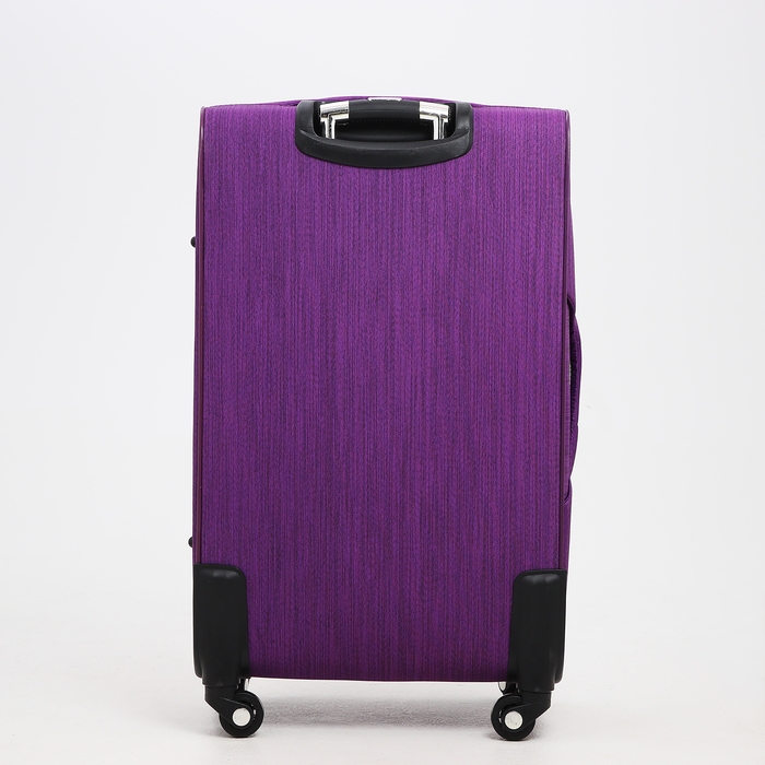 Чемодан большой 95 л (L), отдел на молнии, с расширением, кодовый замок, 4 колеса, наружный карман, цвет фиолетовый Чемодан большой 95 л (L), отдел на молнии, с расширением, кодовый замок, 4 колеса, наружный карман, цвет фиолетовый