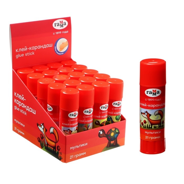 Клей-карандаш PVP 21г Гамма Клей-карандаш PVP 21г Гамма "Мультики"