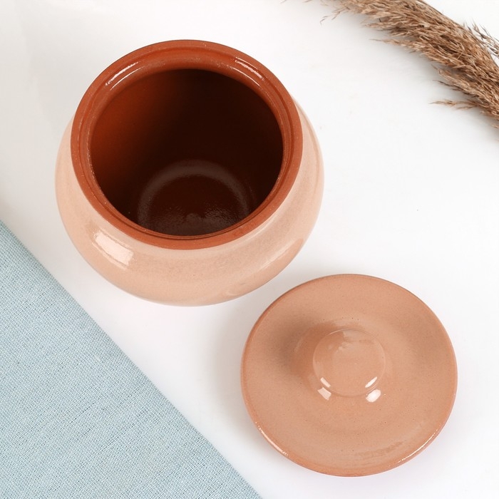 Горшочек под жаркое с крышкой  Горшочек под жаркое с крышкой "Вятский" 0,6л, бежевый