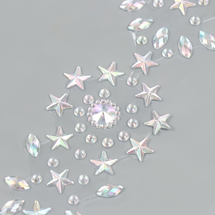 Наклейка пластик стразы на волосы Наклейка пластик стразы на волосы "Звёзды" 26,5х13 см