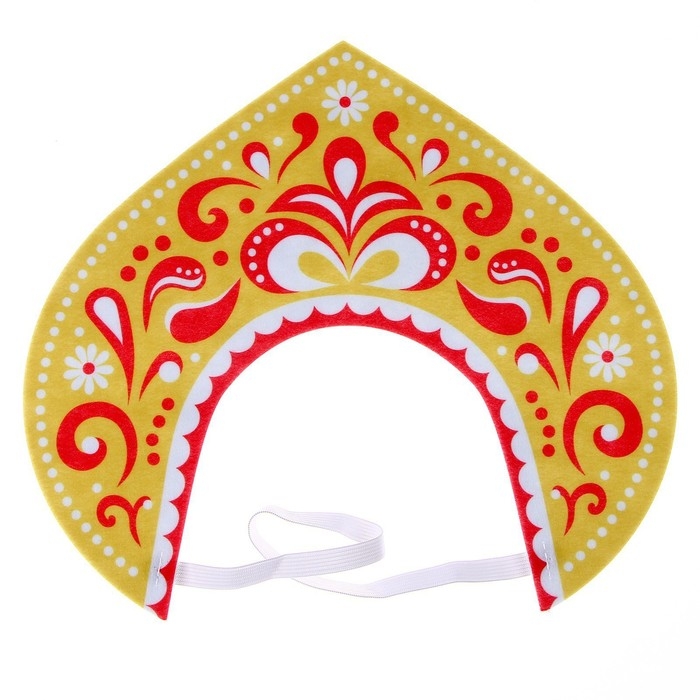 Карнавальный кокошник «Царица» из фетра Карнавальный кокошник «Царица» из фетра