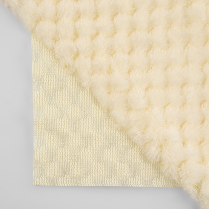 Лоскут плюш «Соты», 50 × 50 см, 220 г/м, цвет молочный №1