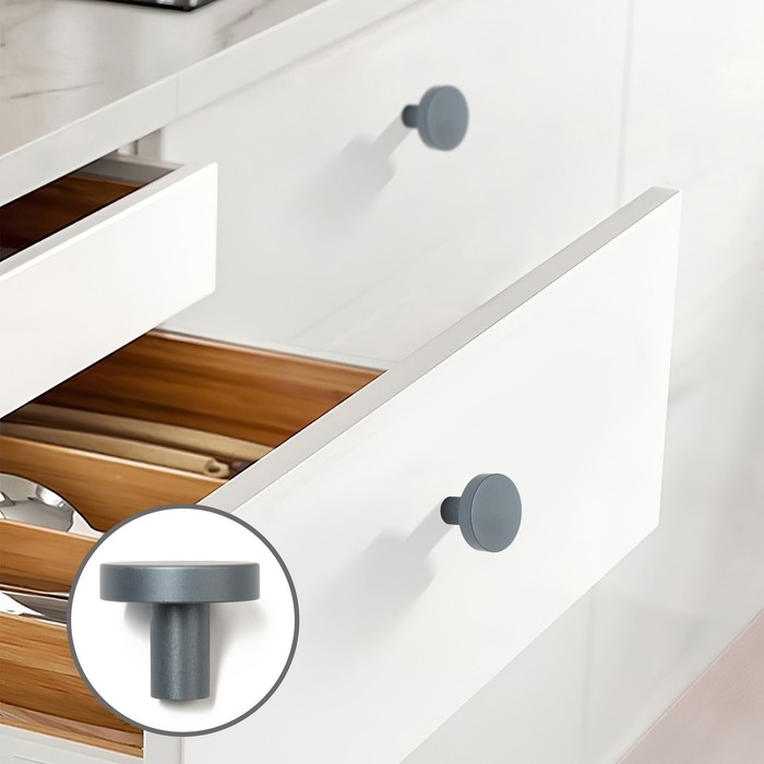 Ручка кнопка CAPPIO PK325, d=30 мм, цвет графит Ручка кнопка CAPPIO PK325, d=30 мм, цвет графит