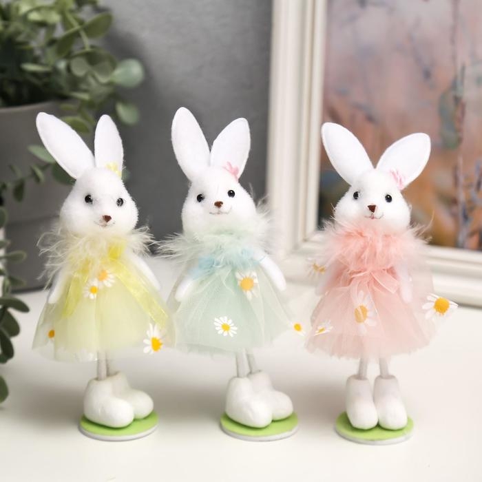 Сувенир текстиль  Сувенир текстиль "Заюшка в платье с ромашками" МИКС 17х5х4 см