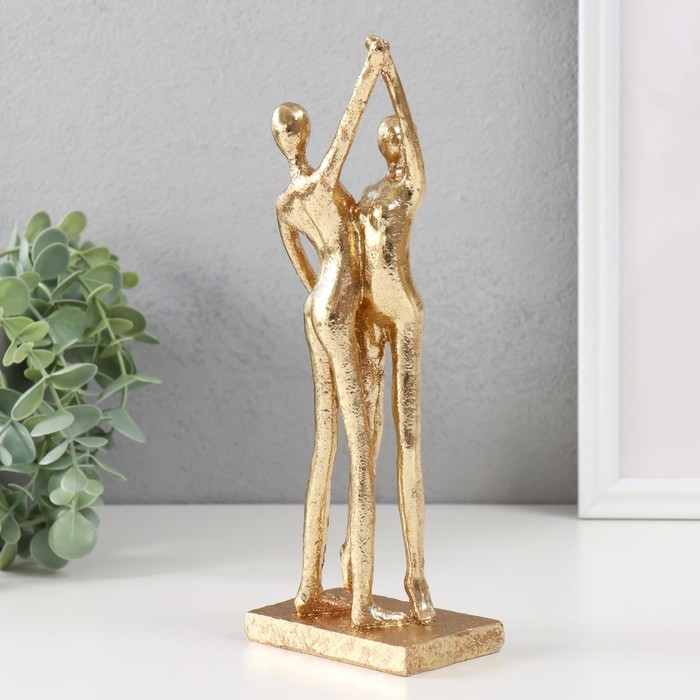 Сувенир полистоун  Сувенир полистоун "Двое: верность" золото 25,5х9,5х5,5 см