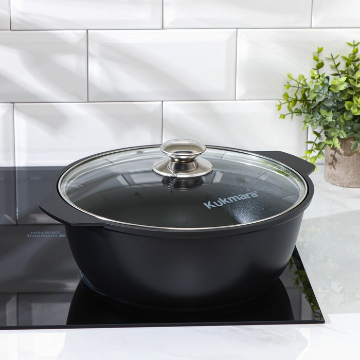 Жаровня «Традиция», 4 л, d=26 см, стеклянная крышка, антипригарное покрытие, цвет чёрный Жаровня «Традиция», 4 л, d=26 см, стеклянная крышка, антипригарное покрытие, цвет чёрный