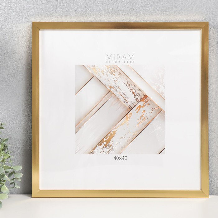 Фоторамка пластик Фоторамка пластик "МИРАМ" 40х40 см, 641811 золото (пластиковый экран)