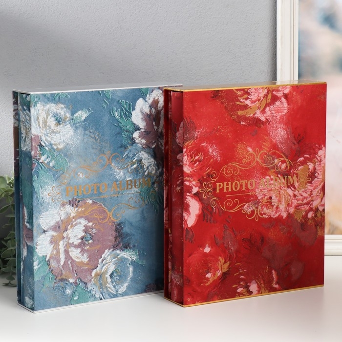 Фотоальбом на 200 фото 13х18 см Фотоальбом на 200 фото 13х18 см "Цветочная фреска" золото, в коробке МИКС 5,8х23,7х29,8 см