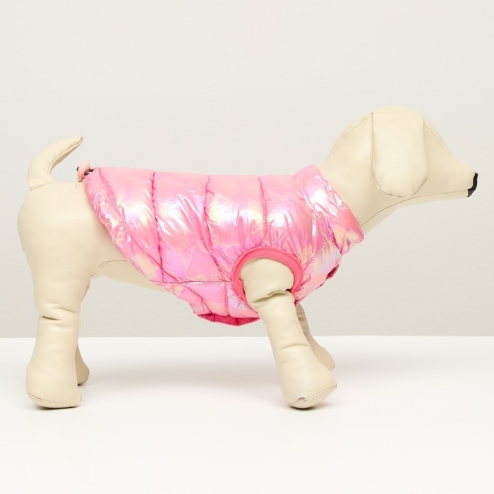 Куртка для собак двухсторонняя с утяжкой размер 14 (ДС 32 см, ОГ 42 см, ОШ 31 см), розовая Куртка для собак двухсторонняя с утяжкой размер 14 (ДС 32 см, ОГ 42 см, ОШ 31 см), розовая
