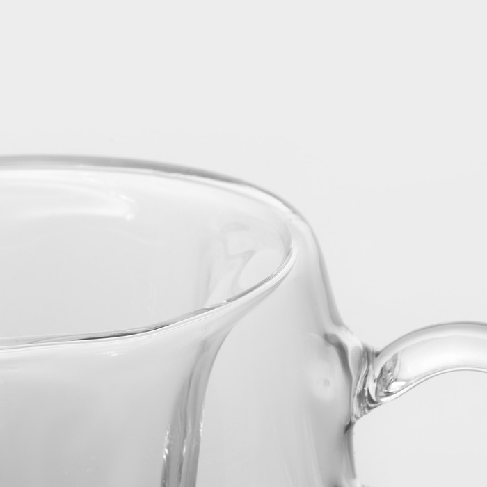 Кружка стеклянная с двойными стенками Magistro «Сердце», 120 мл, 12×9,5×9,5 см