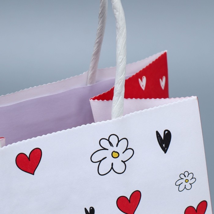 Пакет подарочный крафтовый, упаковка, «Ты в моём сердечке», 12 х 21 х 9 см Пакет подарочный крафтовый, упаковка, «Ты в моём сердечке», 12 х 21 х 9 см