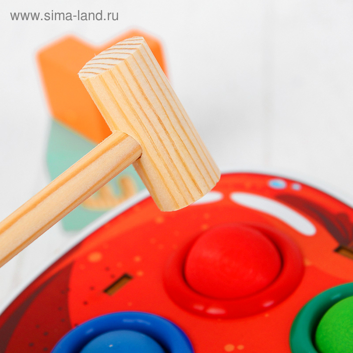 Стучалка-сортер «Яблоко», с молотком, МИКС Стучалка-сортер «Яблоко», с молотком, МИКС