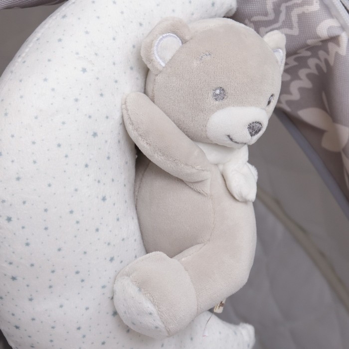 Подвеска музыкальная «Серый мишка», заводная, с погремушкой, на кроватку, коляску, Крошка Я Подвеска музыкальная «Серый мишка», заводная, с погремушкой, на кроватку, коляску, Крошка Я