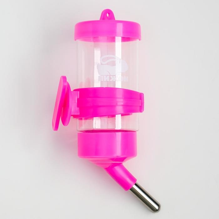 Поилка для грызунов Поилка для грызунов "Пижон", 80 мл, розовая