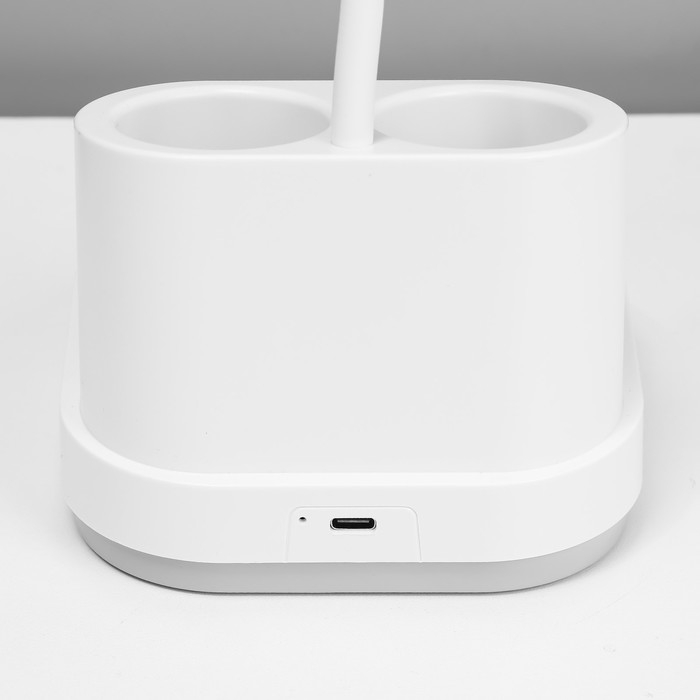 Настольная лампа "Ронд" LED, от USB/АКБ 10 Вт сенсор 3000-6000 К белый 13х13х44 см RISALUX