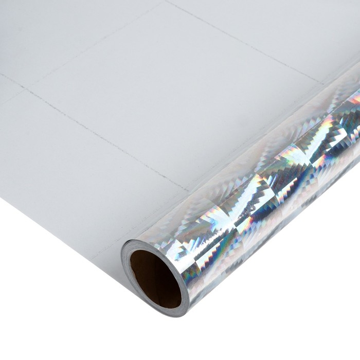 Пленка самоклеящаяся, голография, серебристая, 0.45 х 3 м, 3 мкм Пленка самоклеящаяся, голография, серебристая, 0.45 х 3 м, 3 мкм