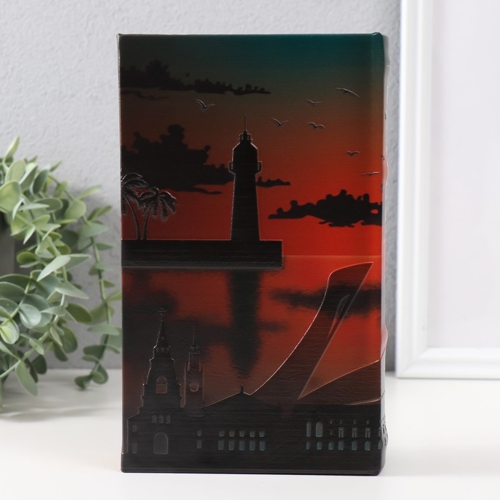 Сейф-книга дерево кожзам Сейф-книга дерево кожзам "Сочи" 3D тиснение 21х13х5 см