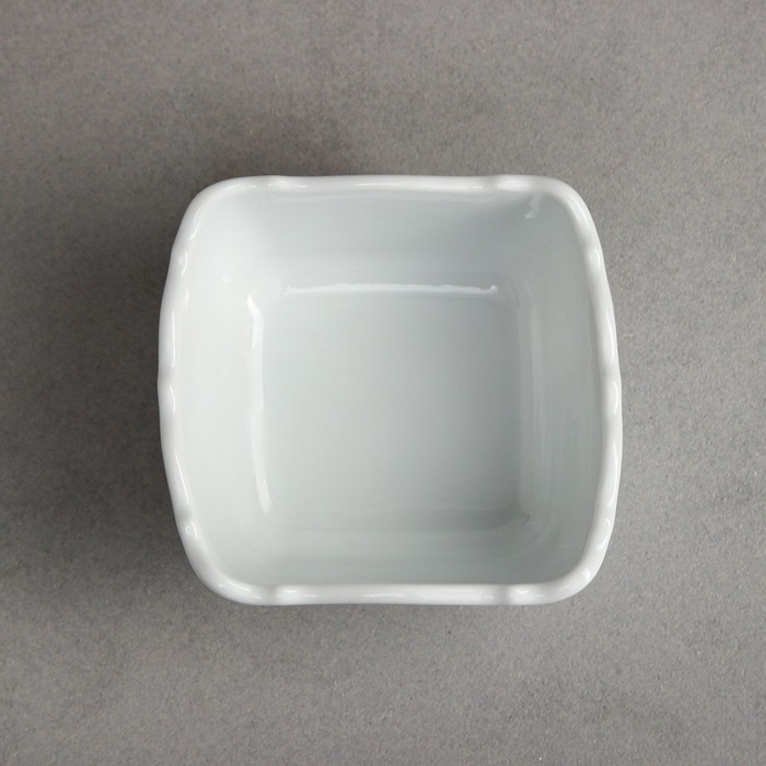 Соусник квадратный «Волна», 250 мл, фарфор, Иран Соусник квадратный «Волна», 250 мл, фарфор, Иран