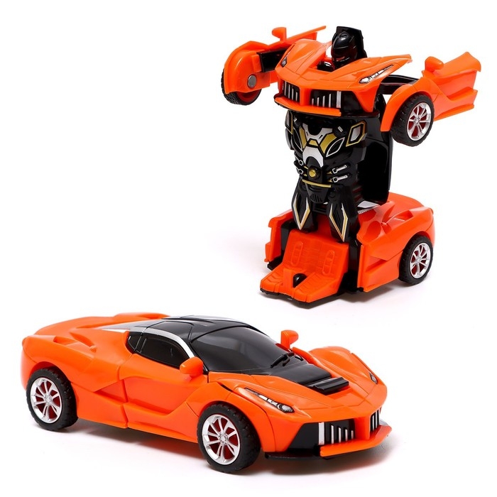 Робот инерционный «Спорткар», трансформируется при столкновении, цвета МИКС Робот инерционный «Спорткар», трансформируется при столкновении, цвета МИКС