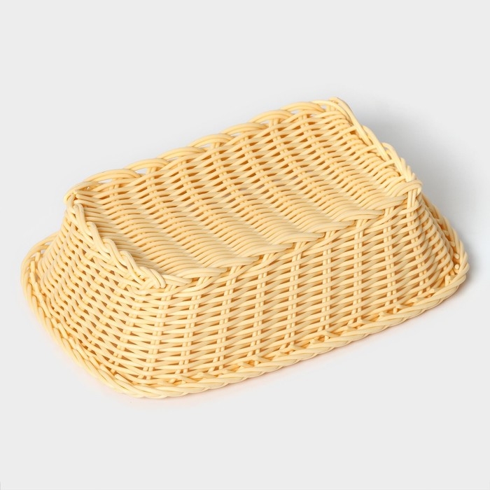 Корзинка для подачи Доляна «Ваниль», 24×17×6,5 см, цвет бежевый Корзинка для подачи Доляна «Ваниль», 24×17×6,5 см, цвет бежевый