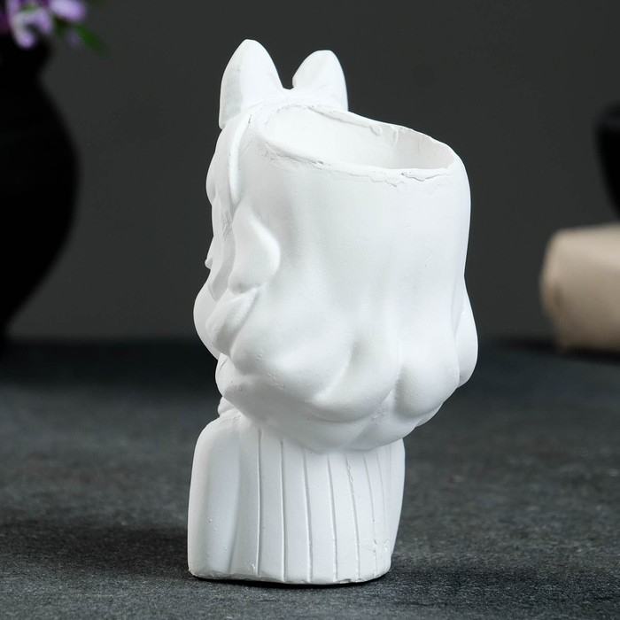 Кашпо - органайзер  Кашпо - органайзер "Девочка с леденцом" белая, 8х13х7см