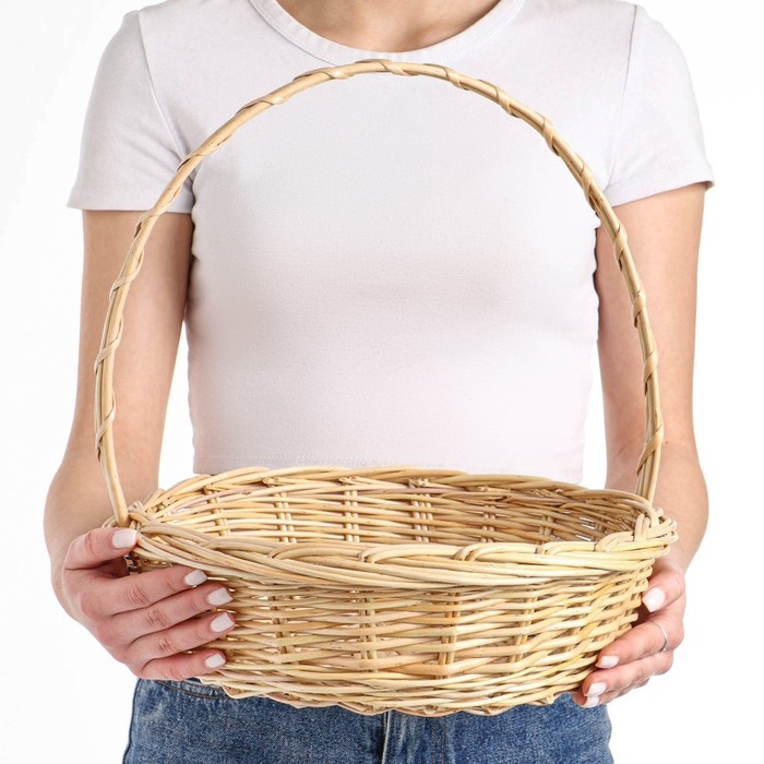 Корзина «Карина», №3, Dдно=25 см, Dверх=31 см, H=9/34 см, ручное плетение, ива Корзина «Карина», №3, Dдно=25 см, Dверх=31 см, H=9/34 см, ручное плетение, ива