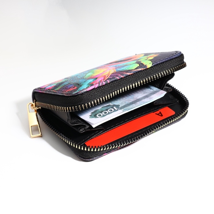 Кошелёк на молнии, цвет чёрный Кошелёк на молнии, цвет чёрный